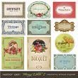 vector set: vintage labels set 2 - inspired by antique originals | Stock vector