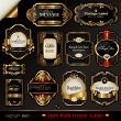 vector set: black gold-framed labels | Stock vector