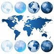 Blue globe kit and map | Stock vector
